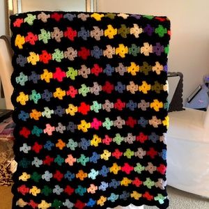 AFGHAN - HAND CROCHETED- OVERSIZED 48X68  - BRAND NEW WITH TAGS